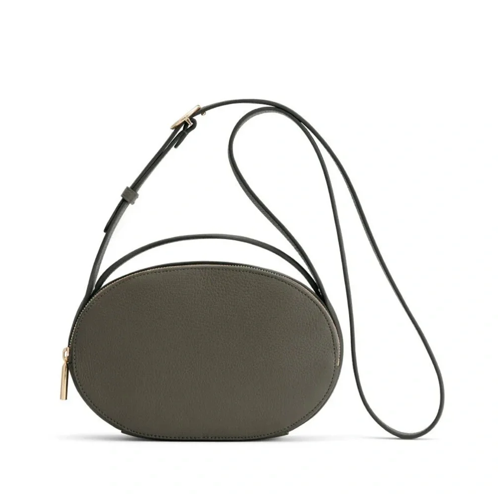 Like New CUYANA Top Handle Crossbody Bag in Dark Olive Pebbled Leather